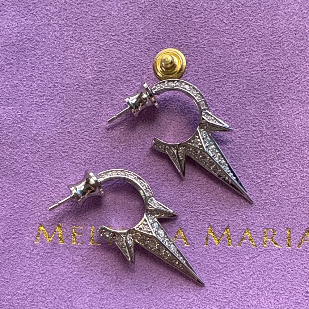 Melinda Maria Gabriella Pavé Triple Spike Earrings - Picture 4 of 5